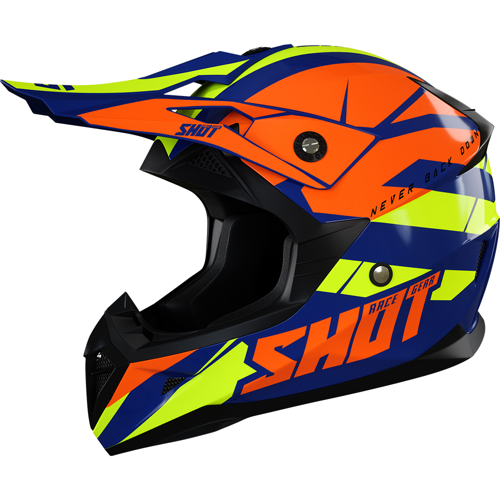 Shot - Casque Pulse Revenge Navy / Orange / Jaune fluo