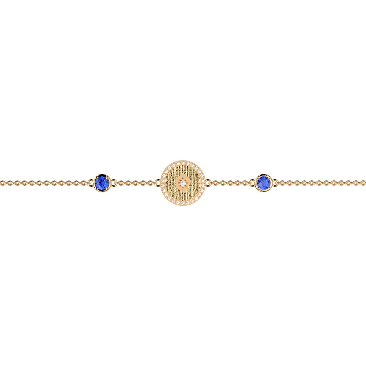 Bracelet souple Les Cadettes Birthstones MarsPierre de naissance couleur bleu aigue marine