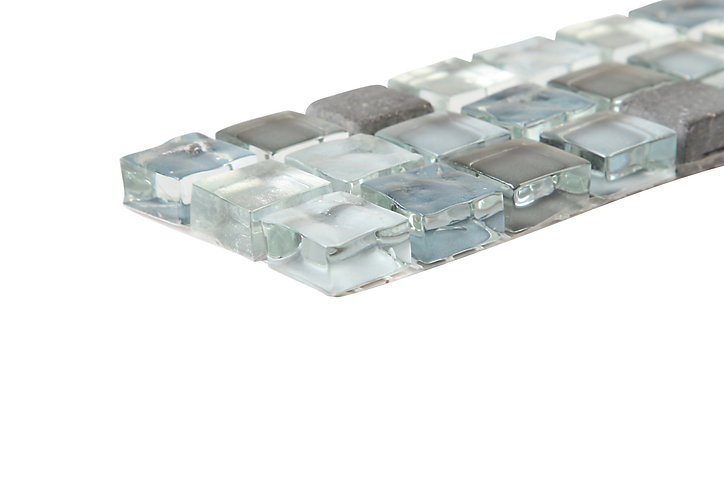 Listel 5 x 30 cm verre brillant gris GoodHome
