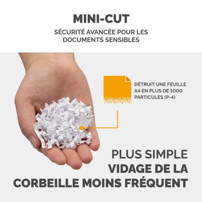 Fellowes Powershred LX25M - Destructeur de documents coupe croisée mini-cut - 6 feuilles - Corbeille 11,5 litres