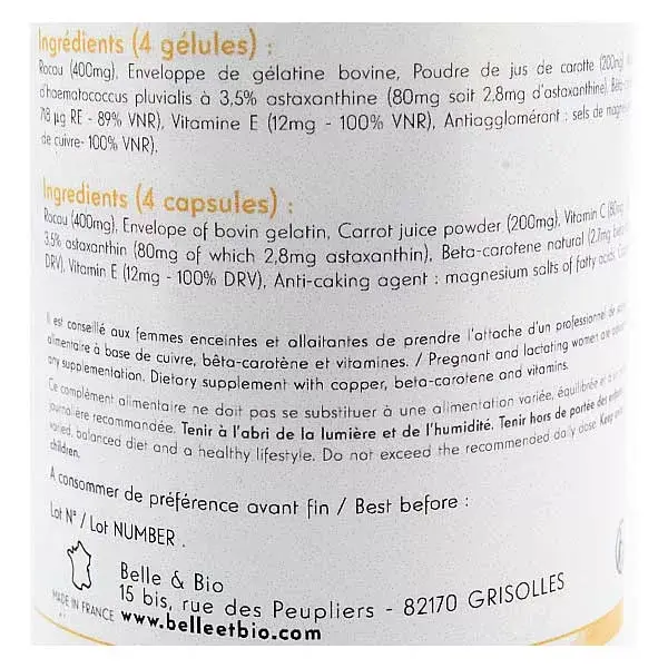 Belle & Bio Tanning 120 cápsulas