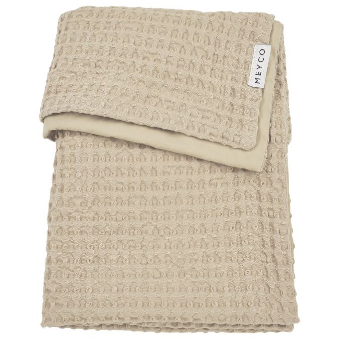 Meyco ledikantdeken wafel beige
