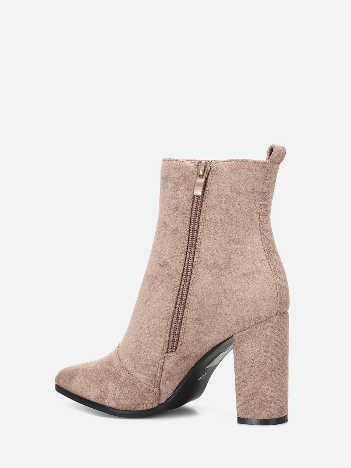 Bottines en suédine à bout pointu- Beige