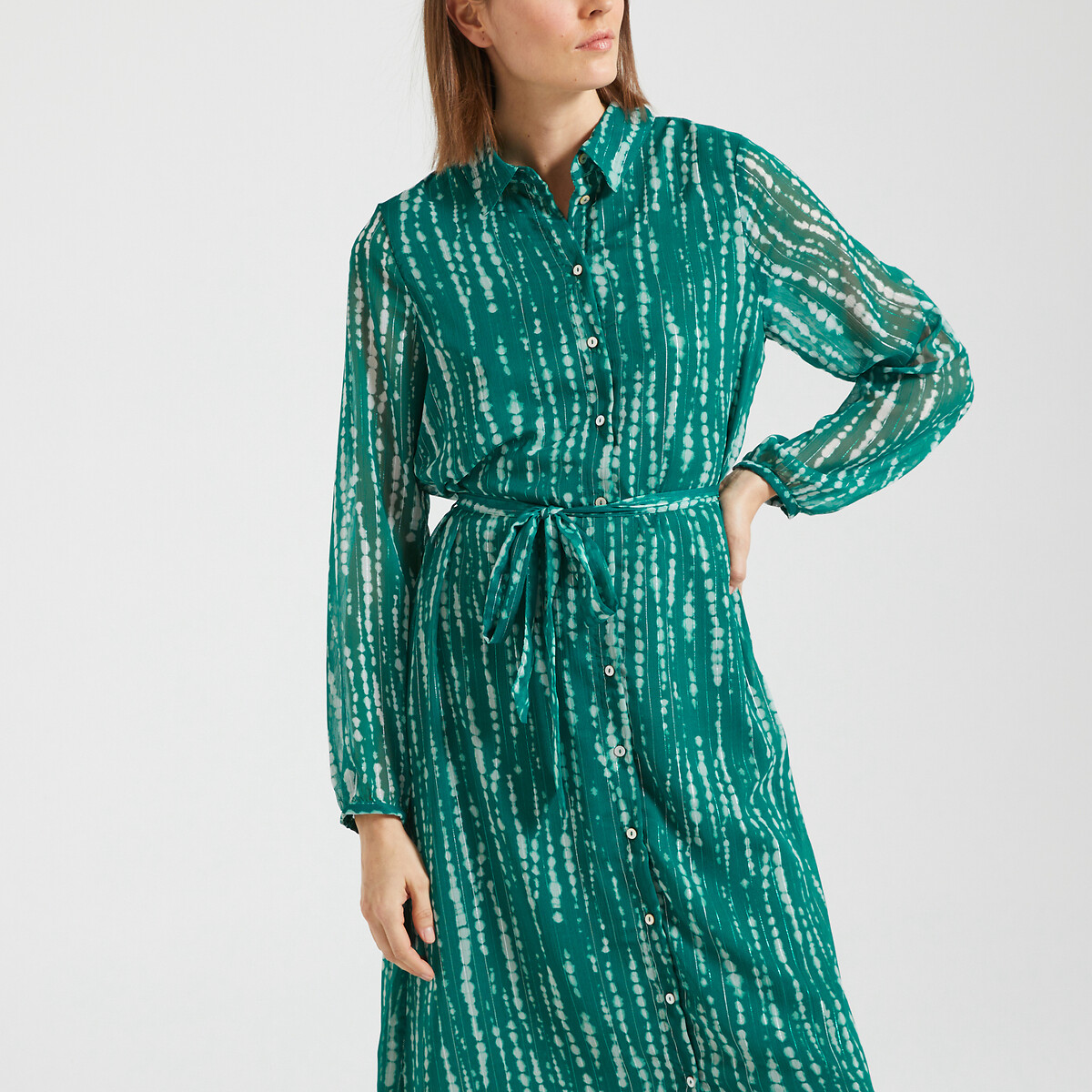 SOMENTE<br>Vestido camisa estampado