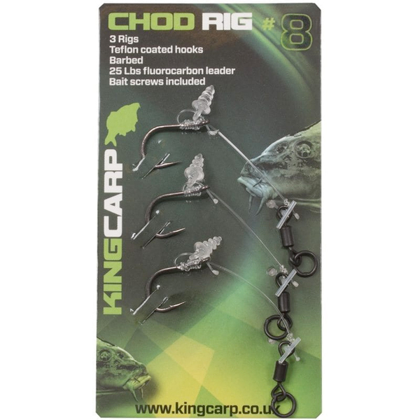 Chod Rig Fladen avec vis à appât, 3 pcs