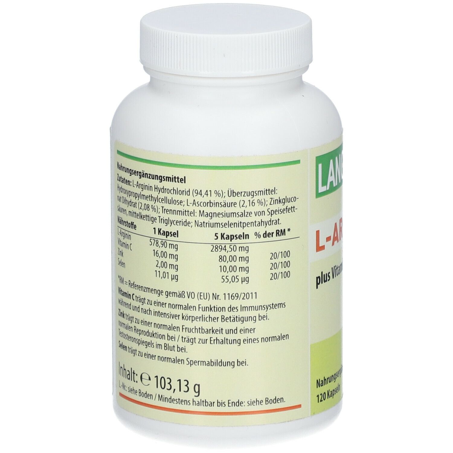 L-Arginin + Vitamin C und Zink