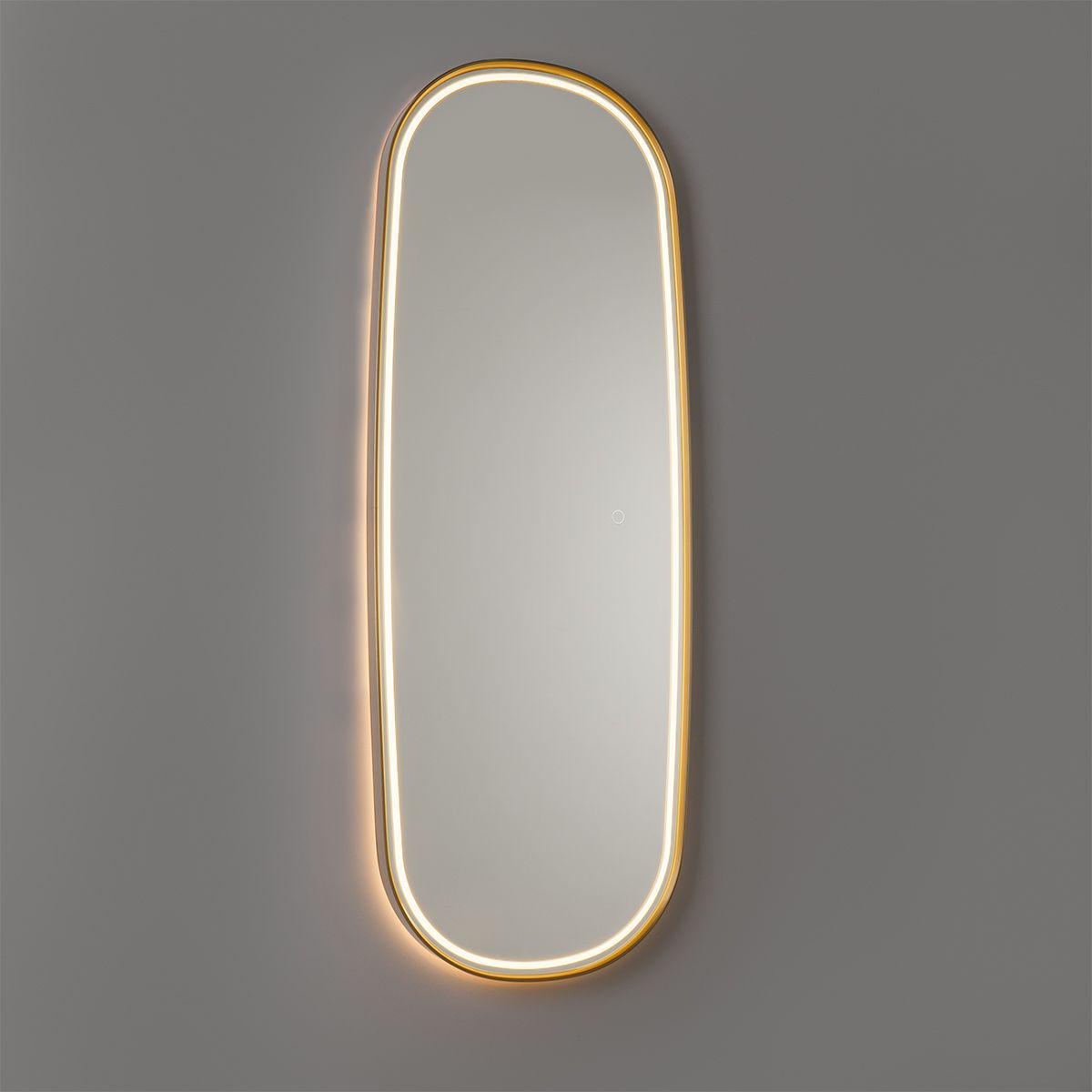 Badkamerspiegel rosé goud incl. LED en touch dimmer - Geraldien