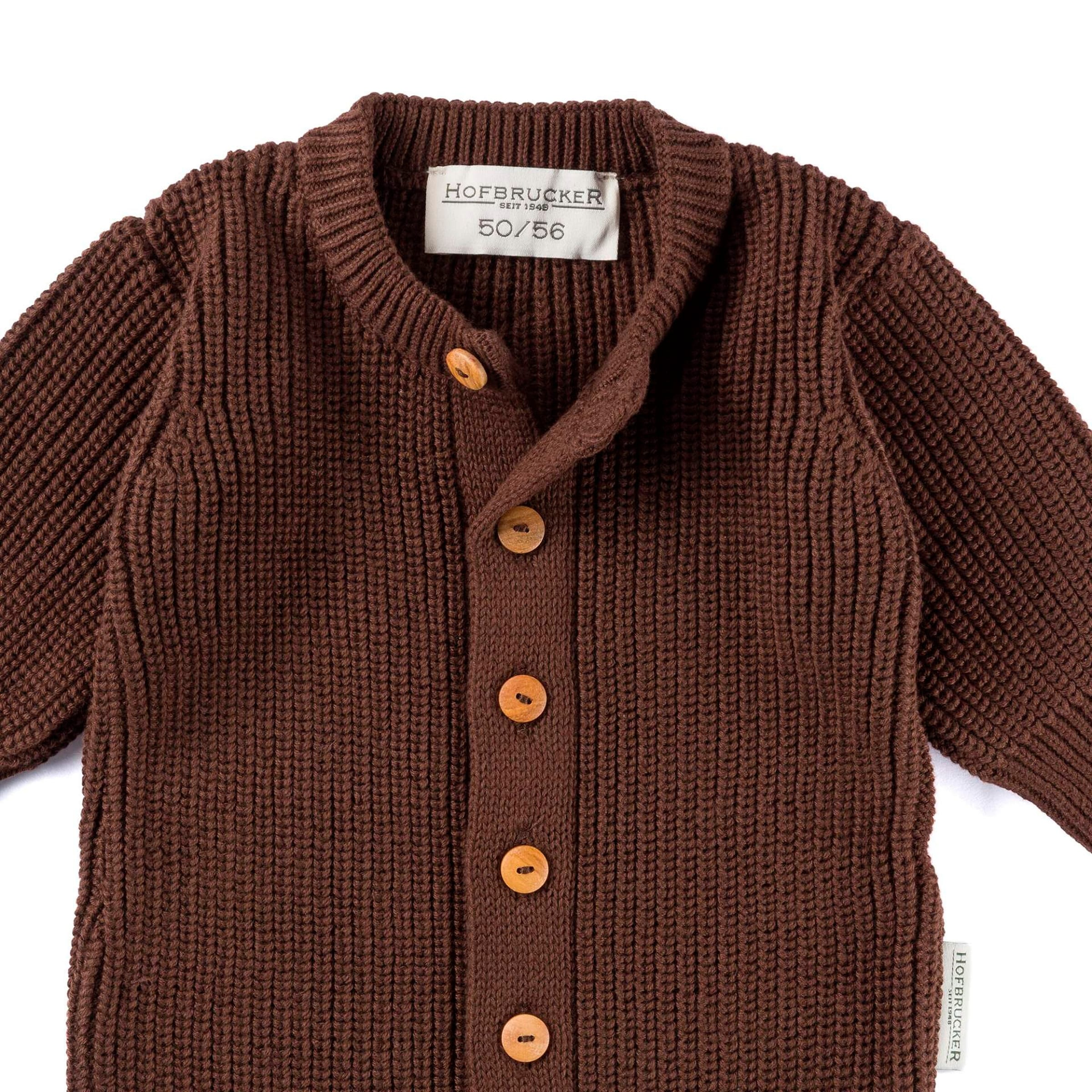 Hofbrucker Baby Strickoverall Leo Schokobraun