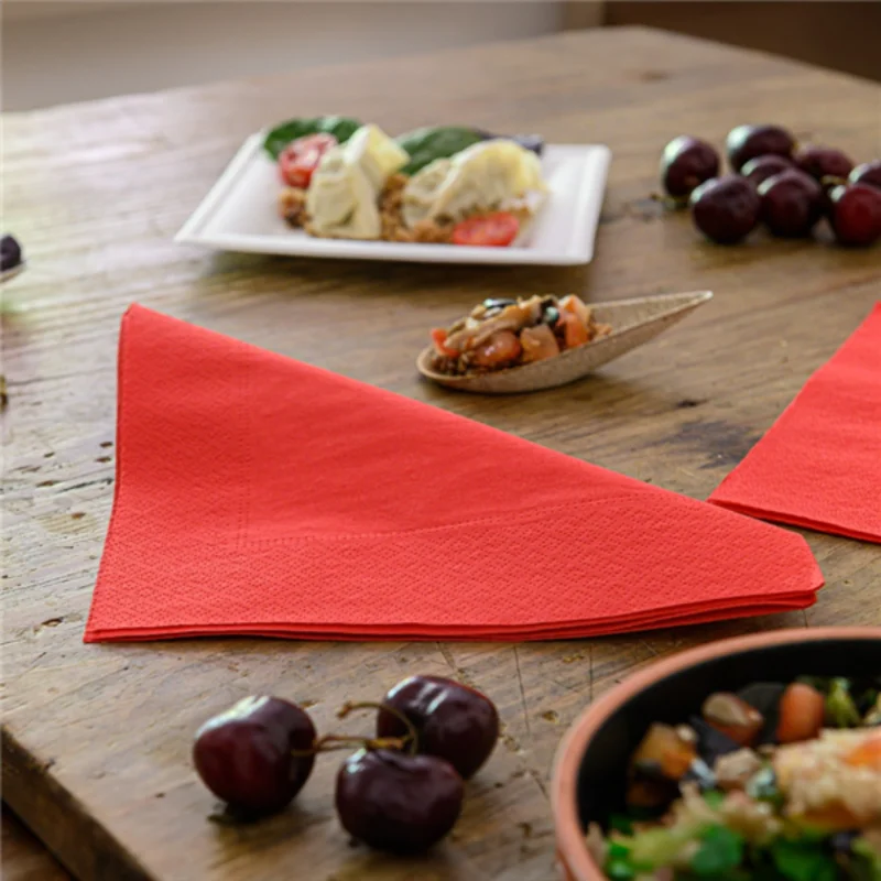 GDP - Serviette de table ouate 39x39 - Rouge - x1600
