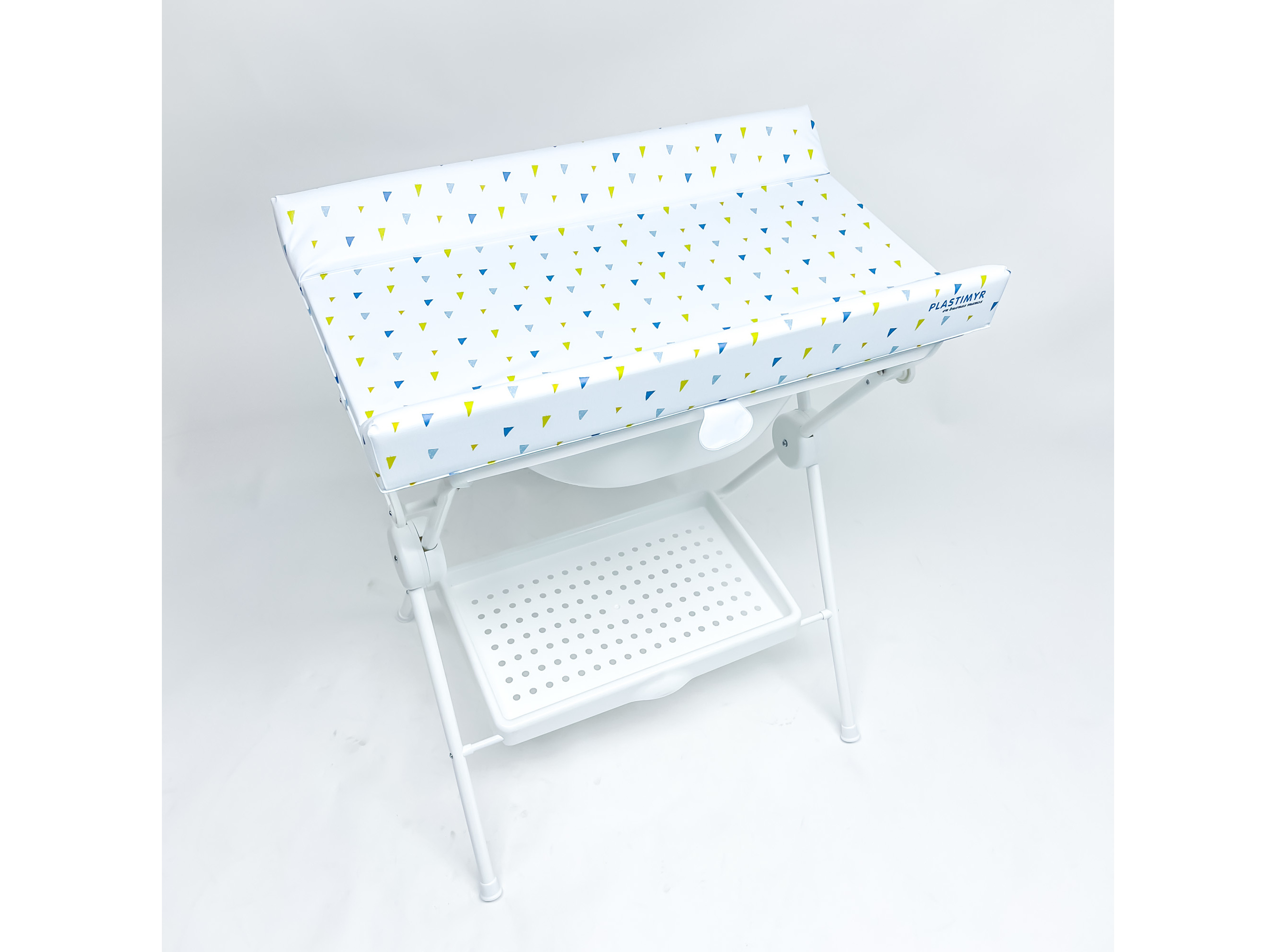 BANHEIRA COM MUDA FRALDAS PLASTIMYR AMARELO E AZUL