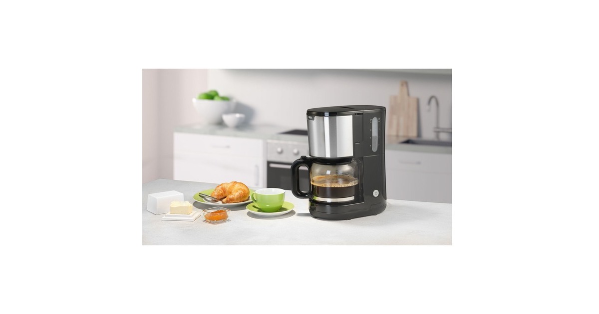 BraunPurShine series 1 KF 1500 BK koffiefiltermachine  (Zwart/geborsteld rvs)