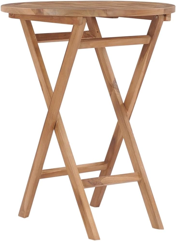 3-TLG. Garten-Essgruppe aus massivem Teakholz, klappbar, für Terrasse, Balkon, Garten, 60x75 cm, Robustes Outdoor-Möbelset