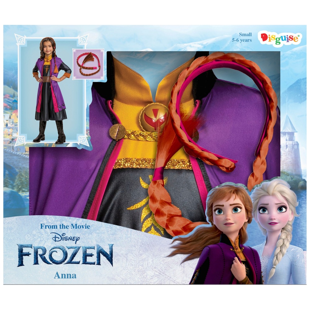 Frozen Anna Kostüm und Haarteil (Verkleidungsset)