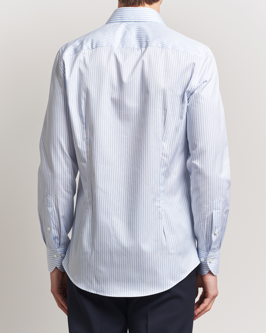Stenströms 1899 Slim Striped Cotton Twill Shirt Blue/White