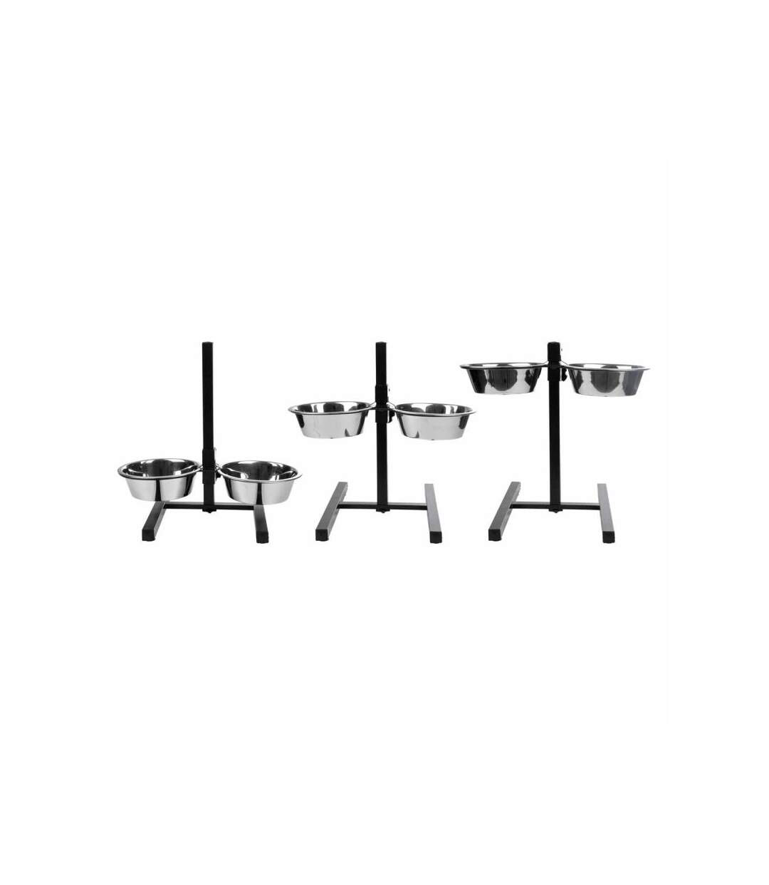 Paris Prix - Lot De 2 Gamelles Pour Chien réglable 46cm Argent