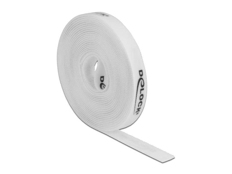 Delock Klettband 5 m x 15 mm Weiss Delock Klettband auf Rolle L 5 m x B 15 mm Weiss