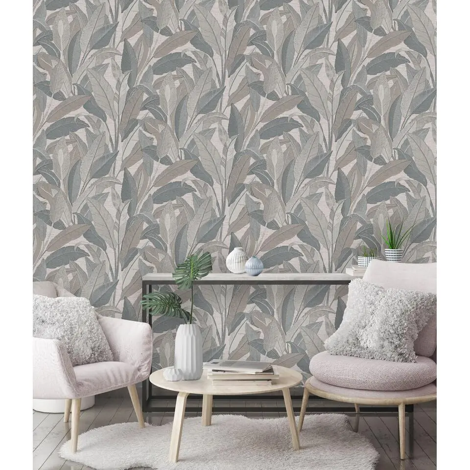 Dutch Wallcoverings Vliesbehang Renaissance leaves - grijs - 10,05m x 53cm
