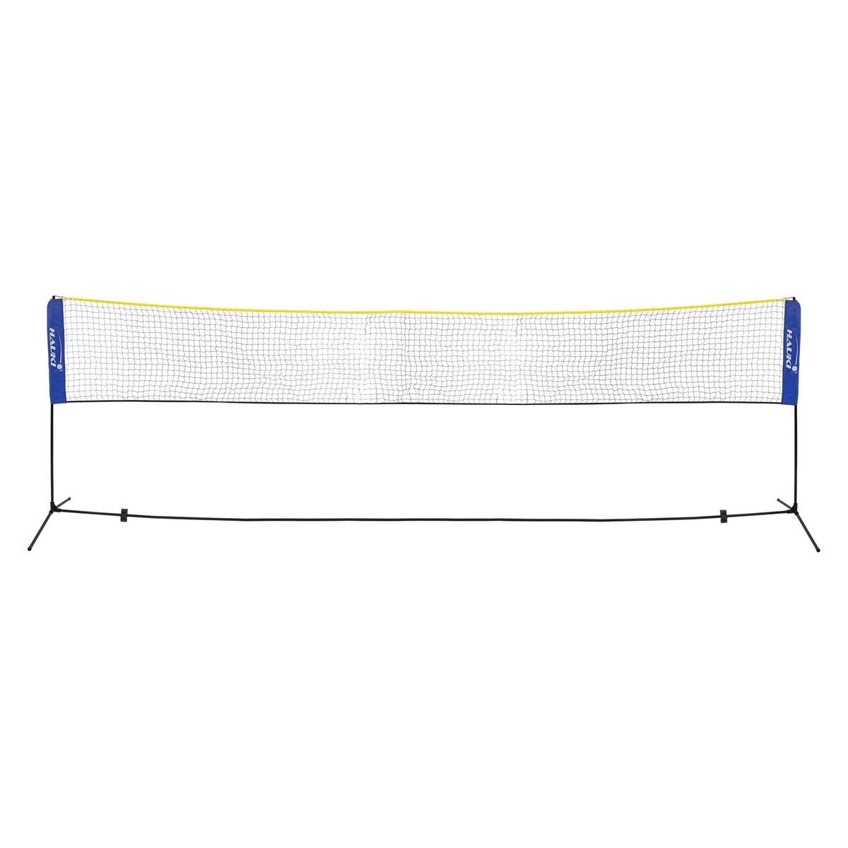Hauki Badmintonnet, Tennisnet 500cm, Blauw, H156cm, Shuttlecock Netset incl. 3x Shuttlecocks, Draagtas, Stevig ijzeren frame, Draagbaar volleybalnet, Trainingsnet voor binnen en buiten, Tuin