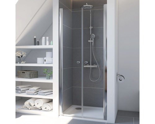 Draaideur voor nis Breuer Elana 6 80 cm helder glasprofiel kleur zilver