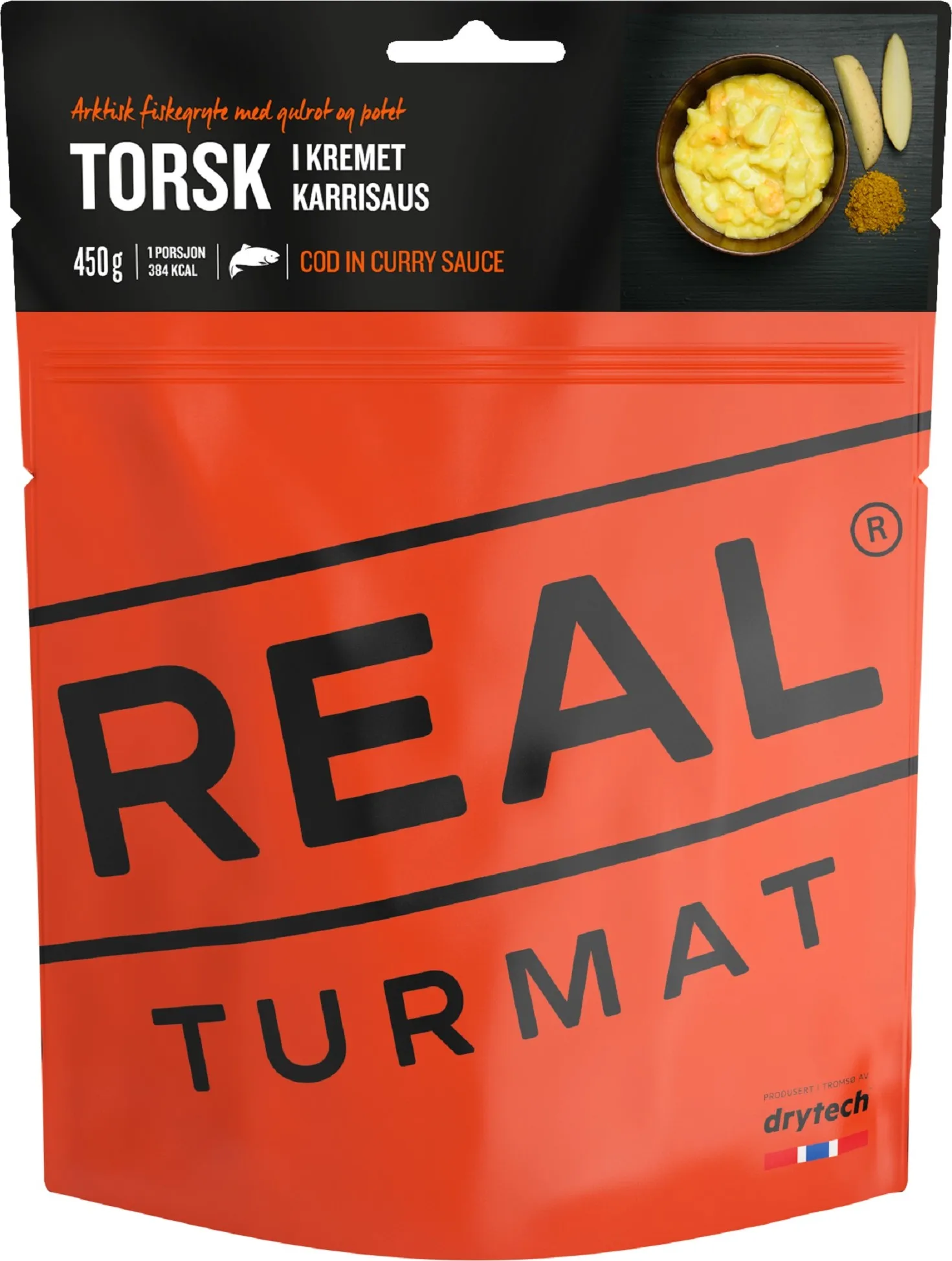 Real Turmat Torsk I Kremet Karrisaus 500g