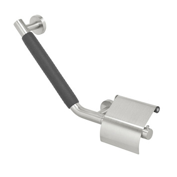 Tiger Boston Comfort en Safety toiletrolhouder met steun links rvs