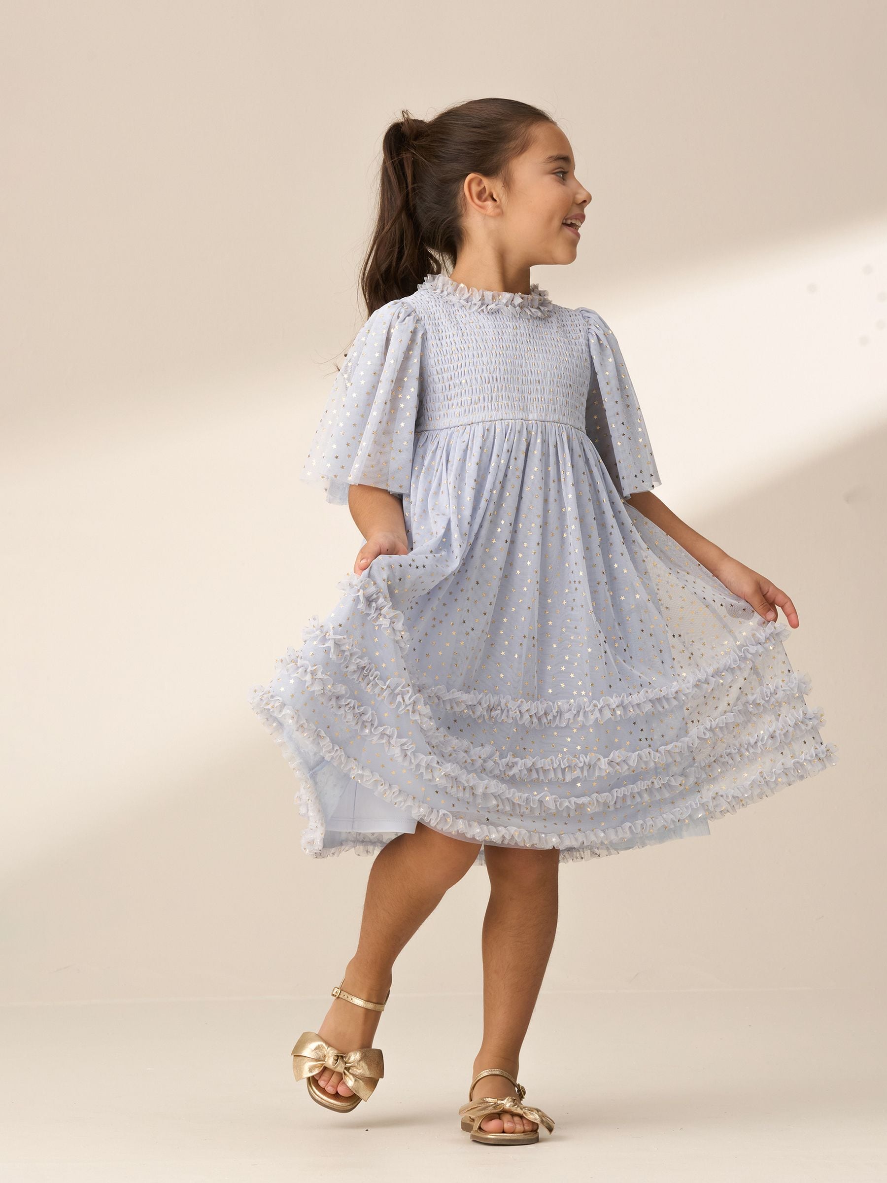 Angel & Rocket Xeni meshjurk met folieprint