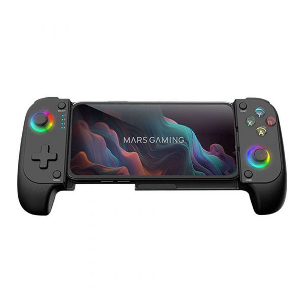 Mars Gaming Gamepad MGPX 2-in-1 Bluetooth Neon RGB Dual Vibration Preto