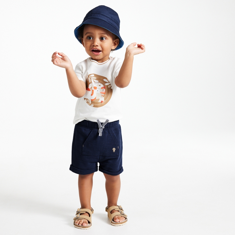 Short molleton bleu bébé garçon