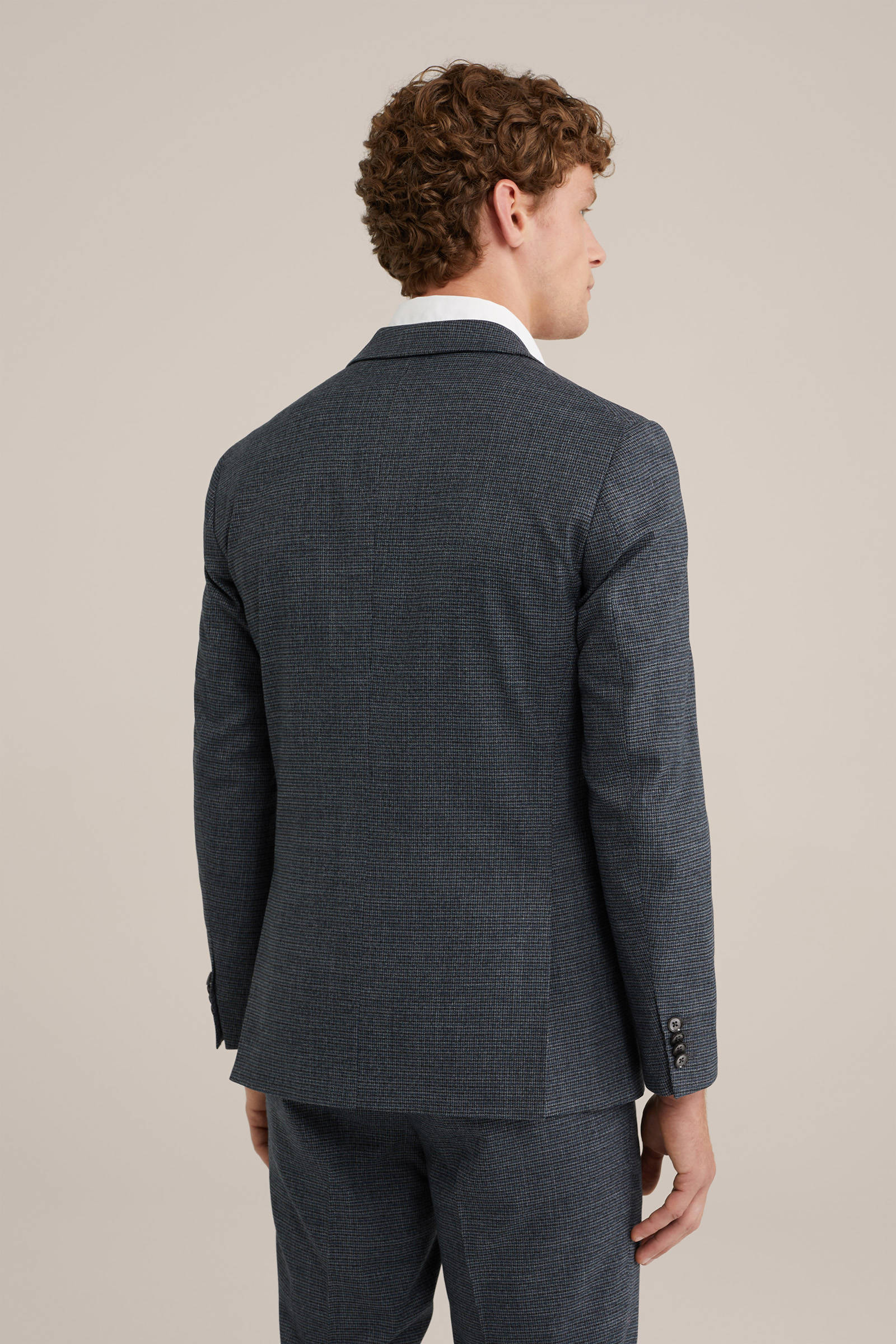 WE Fashion geruit colbert mid grey melange