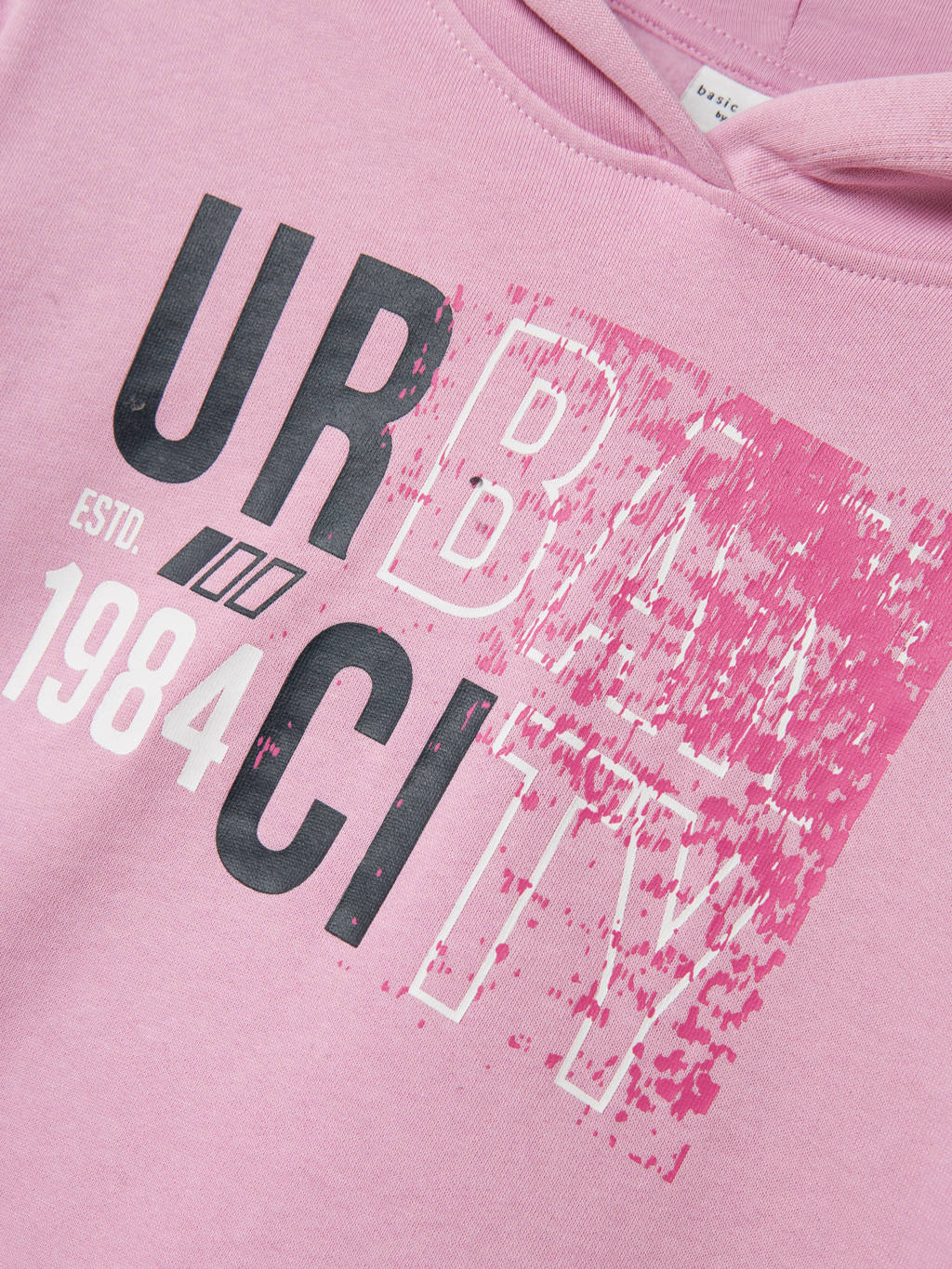 NAME IT hoodie NKFVIALA met printopdruk roze