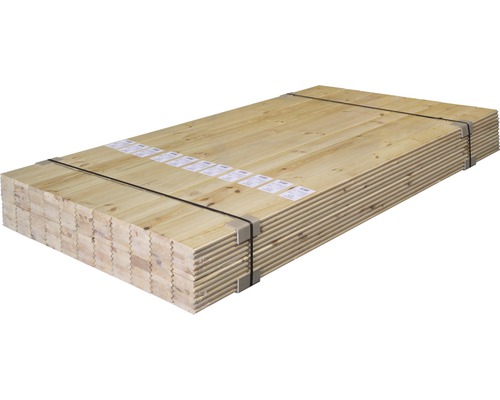 Messing- en groefplank, sparrenhout, 22x121x2400 mm