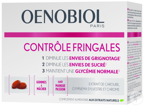 Oenobiol Contrôle Fringales Complément Alimentaire Avec Édulcorants 50 Gommes À Mâcher