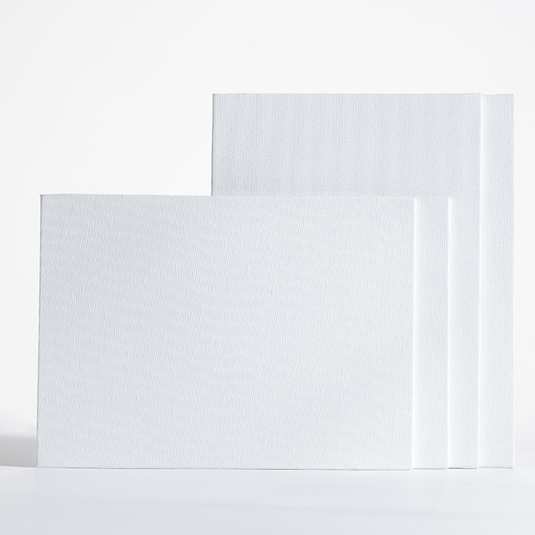 (6er Set) 3mm Baumwoll Malkarton Leinwand für Öl / Acryl / Aquarell (280g/m2) - Weiss