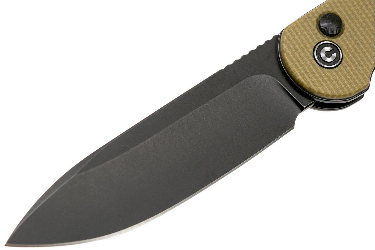 Civivi Elementum Button Lock C2103B Black, Olive Micarta zakmes