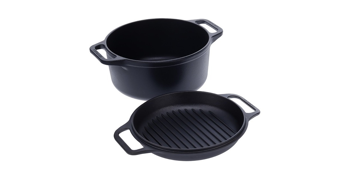 VictoriaCombo cooker 26 cm 5,7 liter, Seasoned bak-/braadpan  (Zwart, Color packaging)