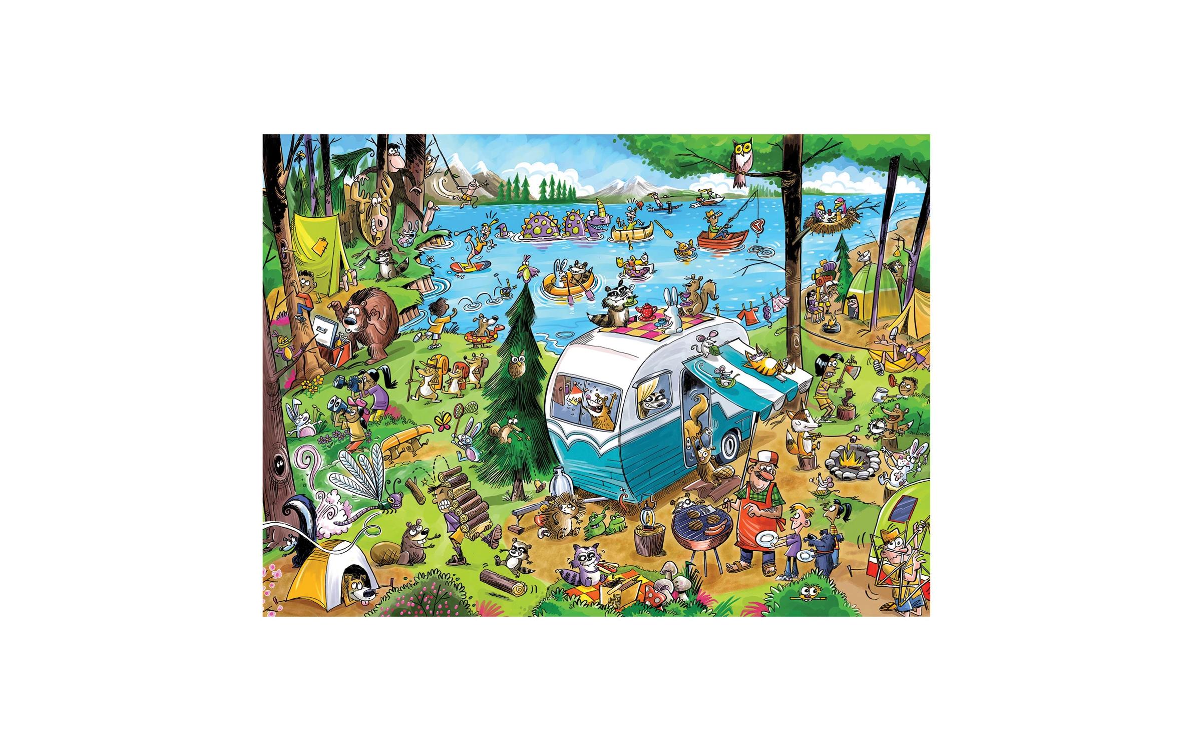 Puzzle Verrückter Campingausflug 350 TeileSpiel für die ganze Familie
