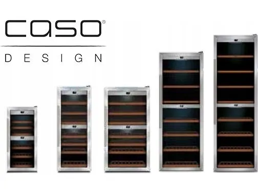 Caso WineSafe 12, Fritstående, 12 flaske(r), 80 W, F, Indvendig belysning, Sort