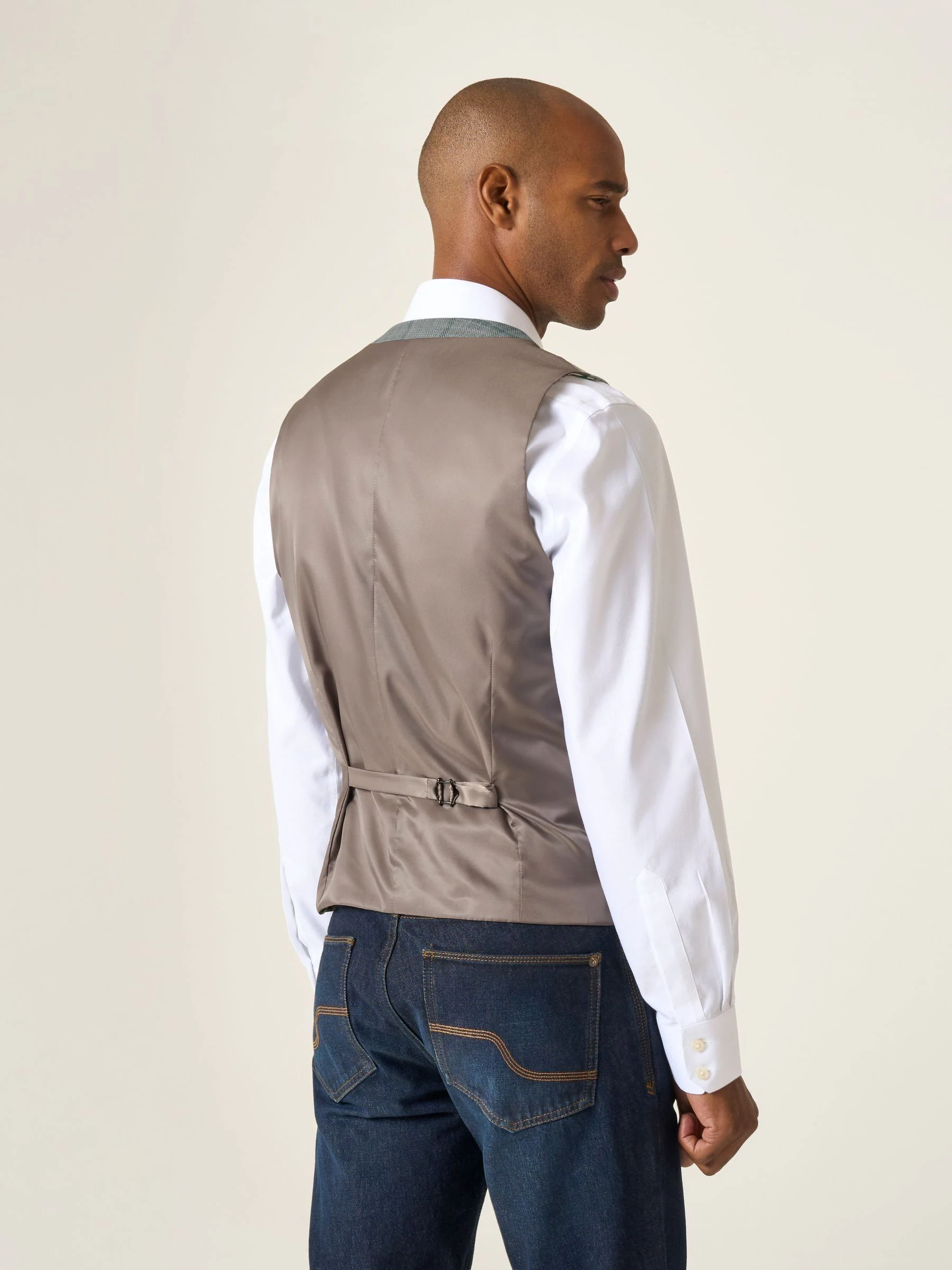 Skopes Tailored Fit Valetta gilet met ruit en enkele rij knopen