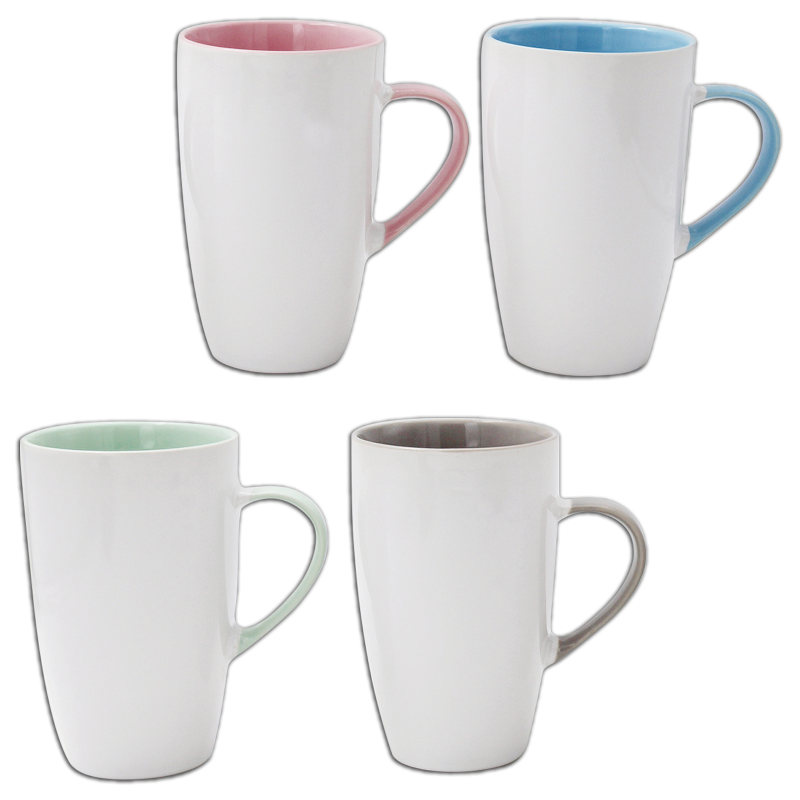 Kaffeebecher - sortierte Farben im Inneren - 430 ml