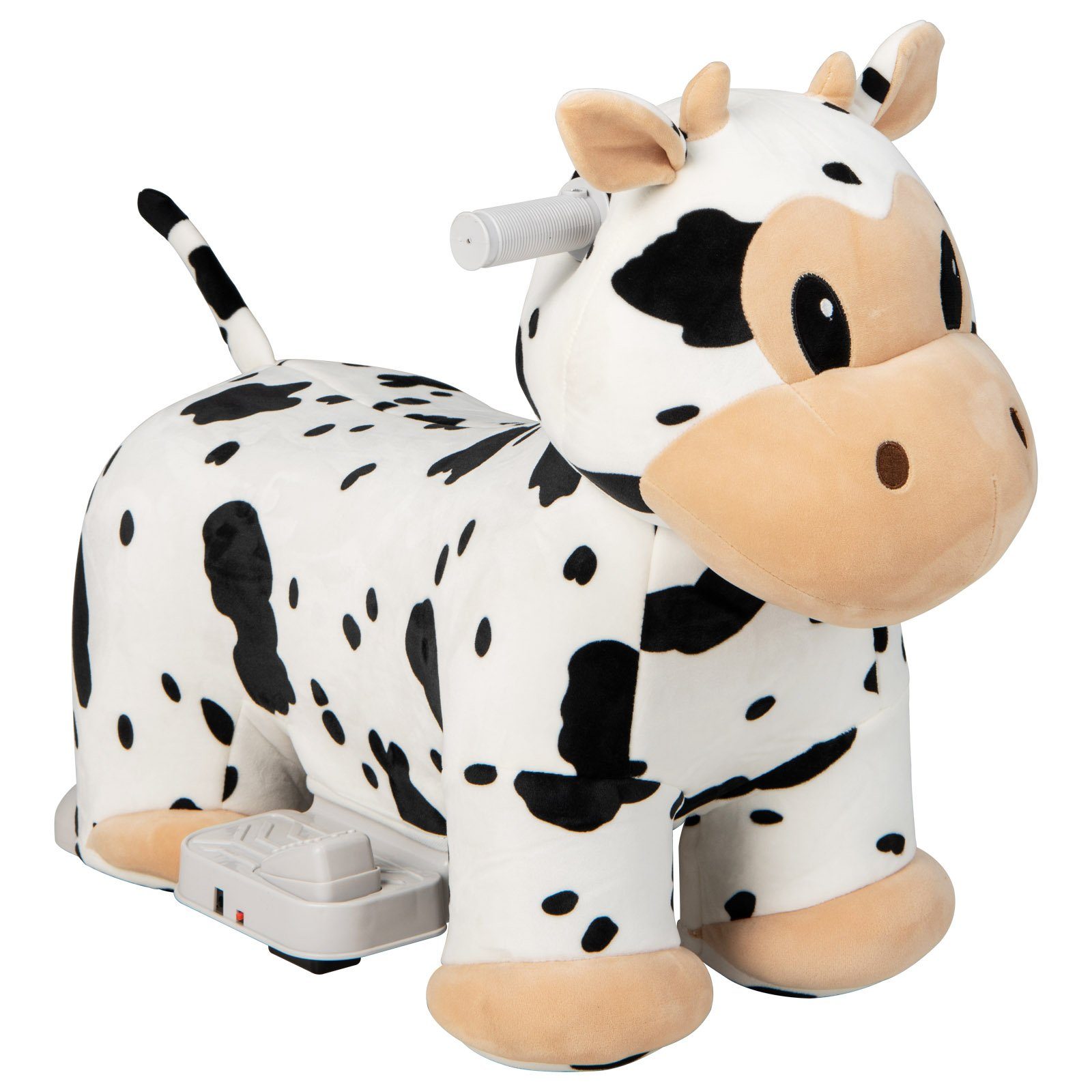 Carrinho elétrico infantil COSTWAY 6V com pelúcia, velocidade de 2 a 5 km/h