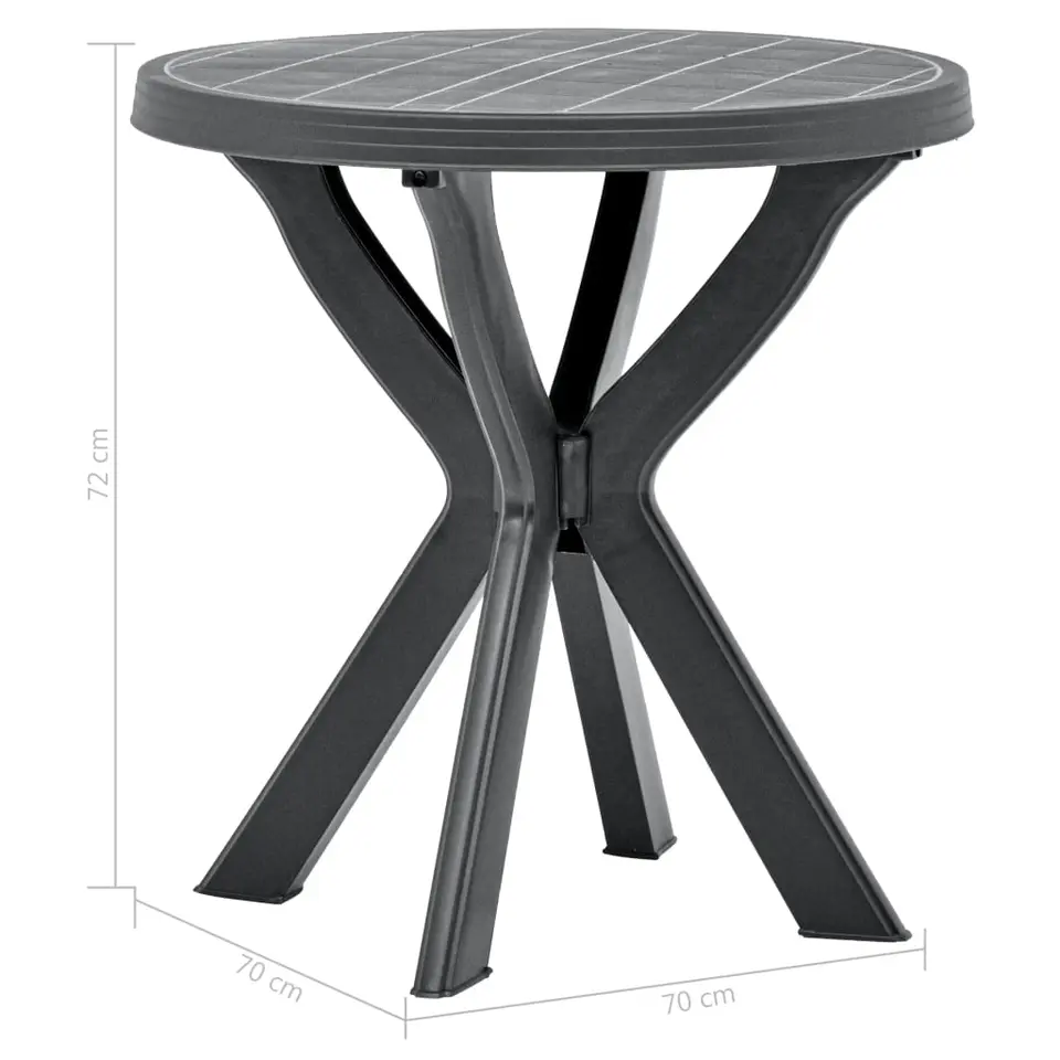 vidaXL - Tuintafel - Antraciet - Kunststof