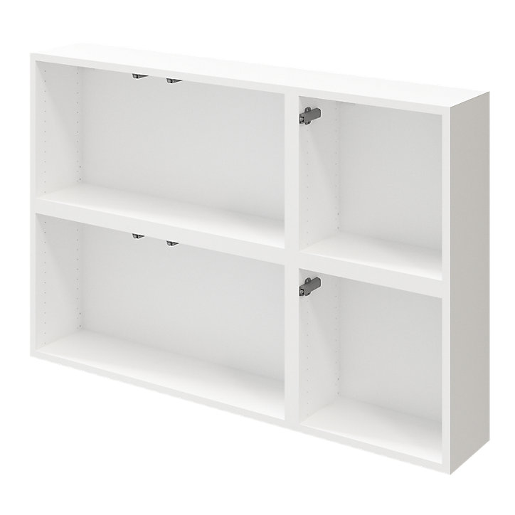 Buffet suspendu avec 6 portes blanches GoodHome Atomia H. 75 x L. 112,5 x P. 22 cm