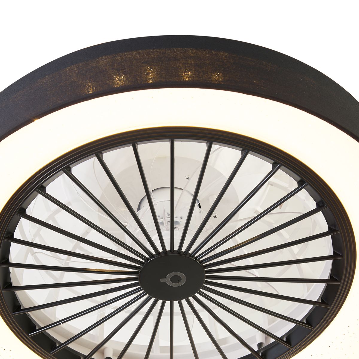 Plafondventilator zwart met ster effect 48cm incl. LED dimbaar met afstandsbediening - Emily