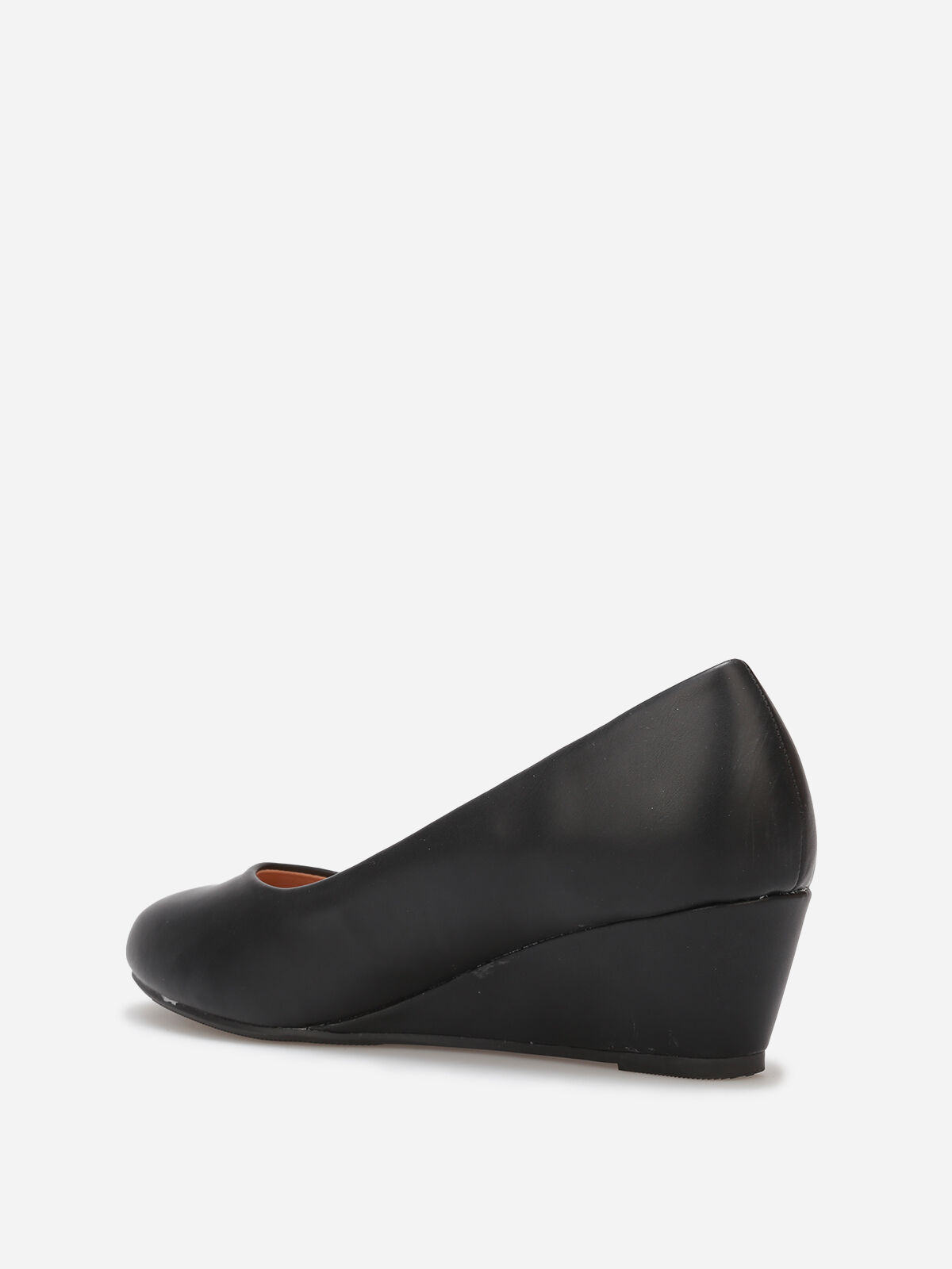 Ballerines compensées à bout rond grandes tailles- Noir