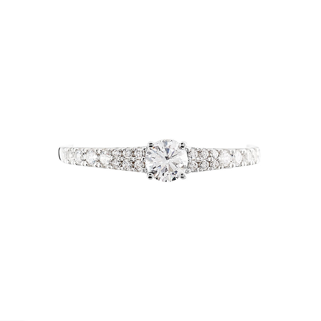 Bague Solitaire Francoise-marie Or Blanc Oxyde De Zirconium