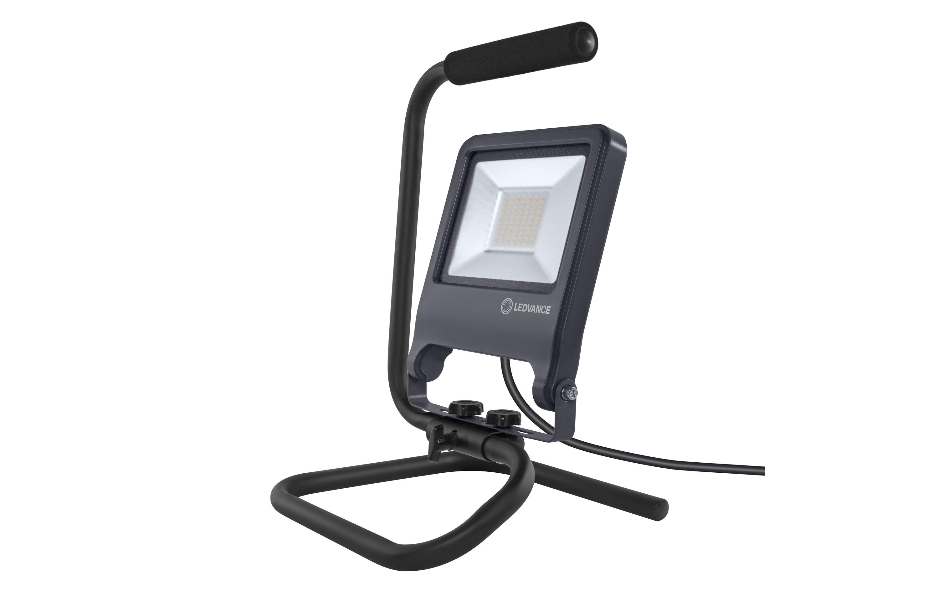 Scheinwerfer Worklight S-Stand CH Plug, 50 W, 4000K, 4500lmFlexibles, tragbares Arbeitslicht mit Stecker-Typ J (SEV 1011)