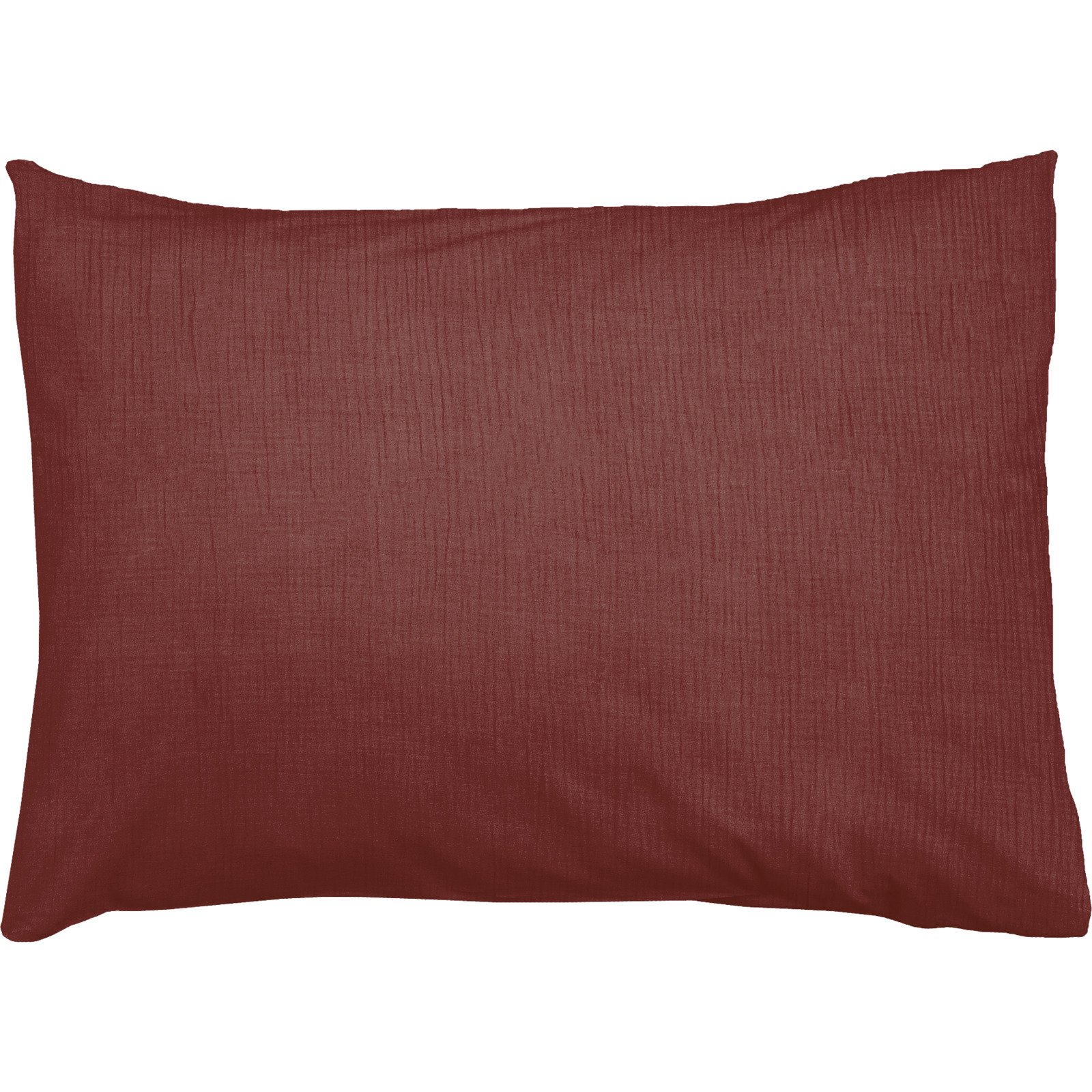 Bettwäsche Musselin mit Perkal uni rotbraun 65x65 Kissenbezug