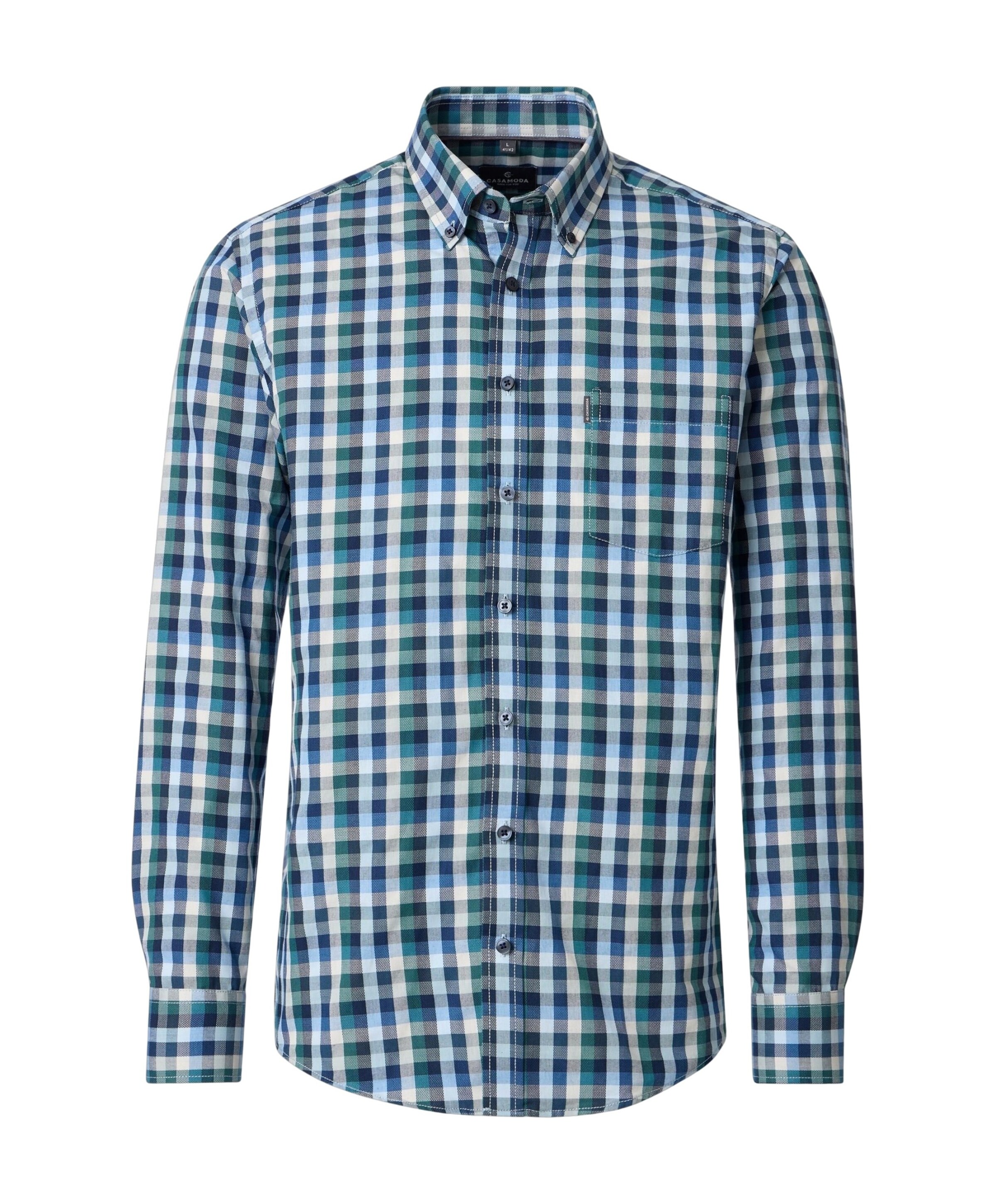 CASAMODA Heren overhemd lange mouw blauw