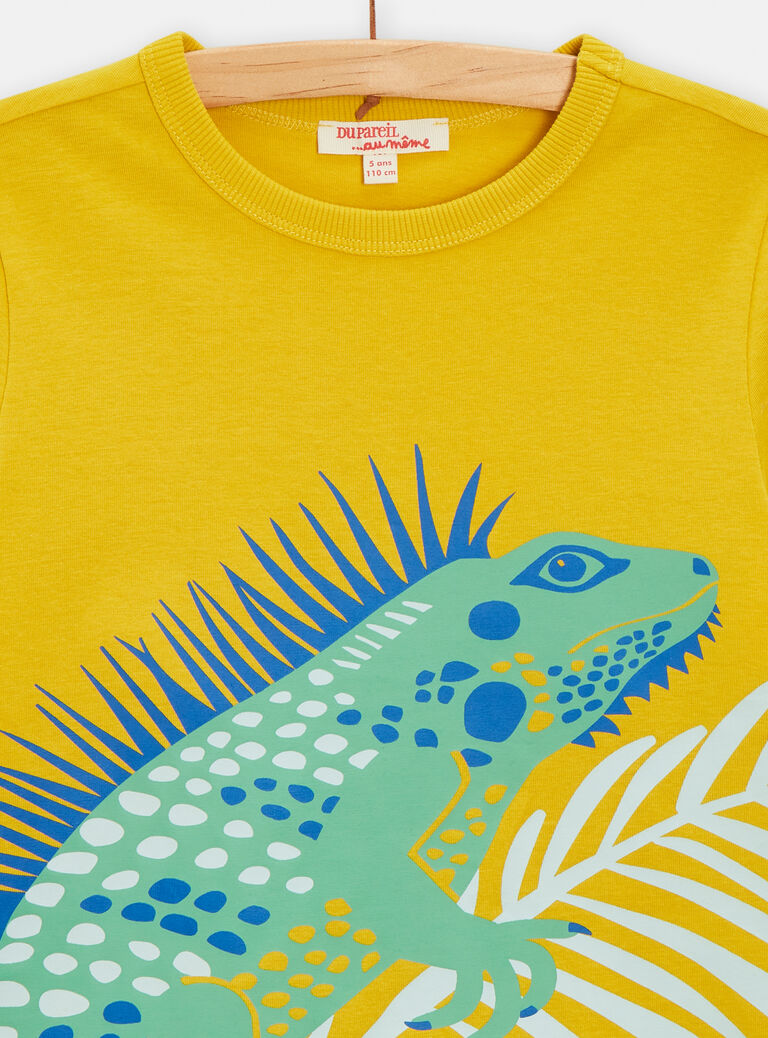 T-shirt jaune animation iguane pour garçon