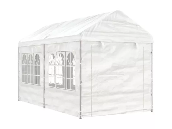 Belvédère avec toit blanc 4,46x2,28x2,69 m polyéthylène